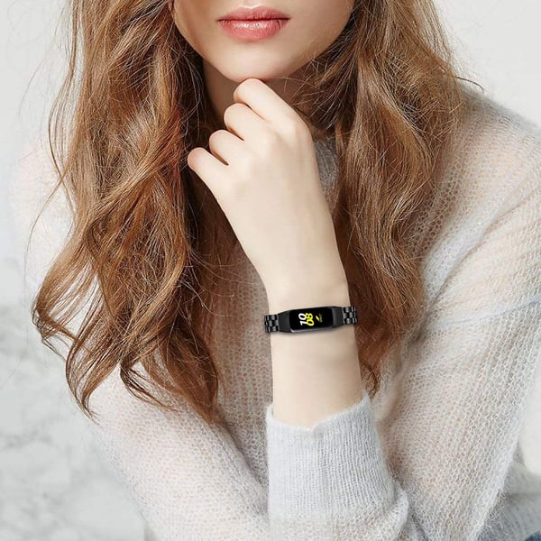 Kompatibel med Samsung Galaxy Fit 2 SM-R370 erstatningsarmbånd i rustfritt stål - Svart Black Samsung SM-R370