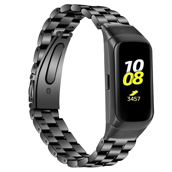 Kompatibel med Samsung Galaxy Fit 2 SM-R370 erstatningsarmbånd i rustfritt stål - Svart Black Samsung SM-R370