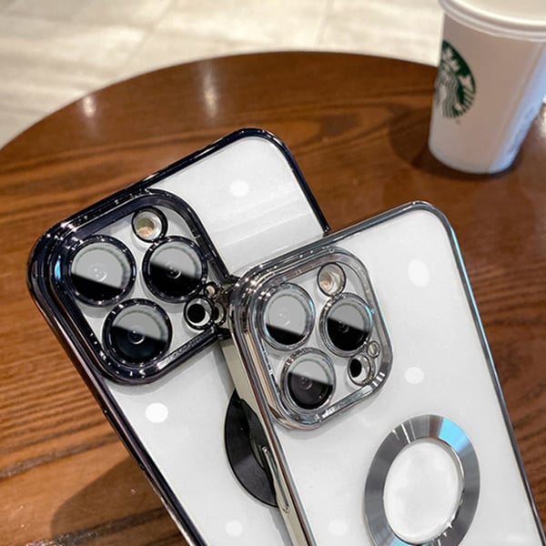 Telefondeksel med kameralinsedeksel Silver iPhone 14