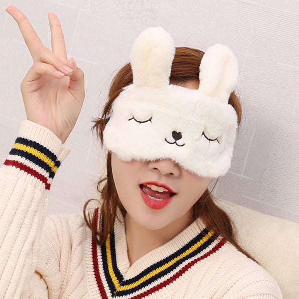 Sovemaske i sødt kanindesign White