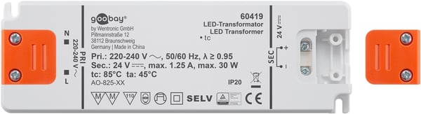 LED-transformator 24 V (DC) (DC), 30 W