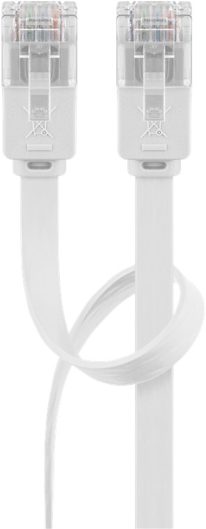 CAT 6 platt patchkabel, U/UTP, vit