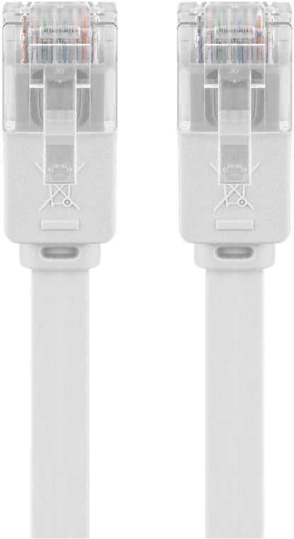 CAT 6 platt patchkabel, U/UTP, vit