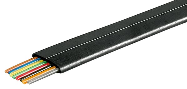 Flat telefonkabel 8-leder, 100 m-rull, AWG 28, CCA (kobberkledd aluminium)