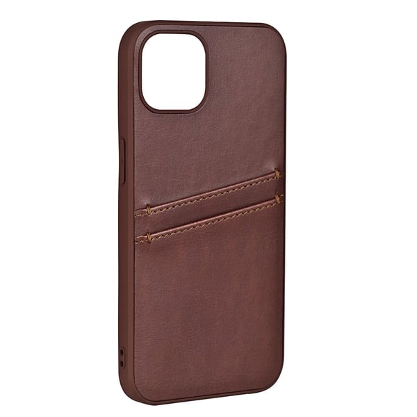 Mobilcover PU 2 kort Brun - iPhone 12/12 Pro
