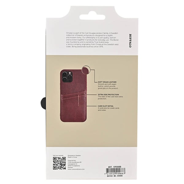 Mobilcover PU 2 kort Brun - iPhone 12/12 Pro