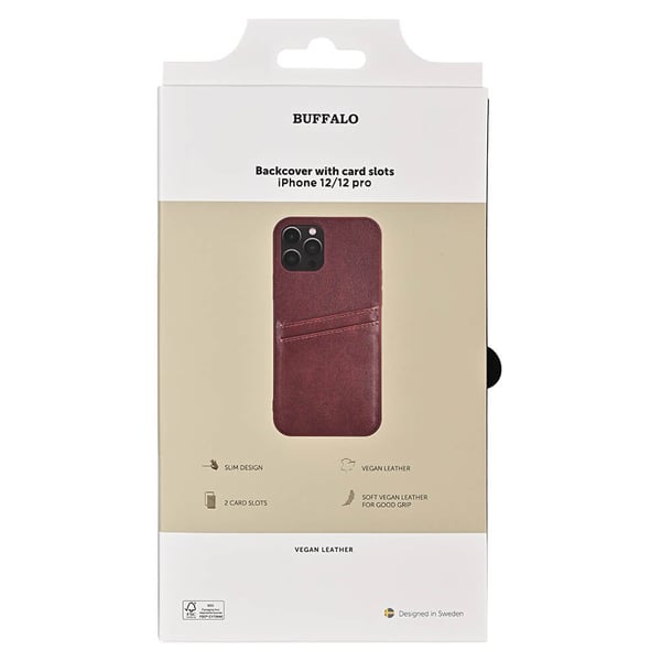 Mobilcover PU 2 kort Brun - iPhone 12/12 Pro