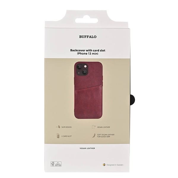 Back cover PU 2 card iPhone 13 Mini Brown