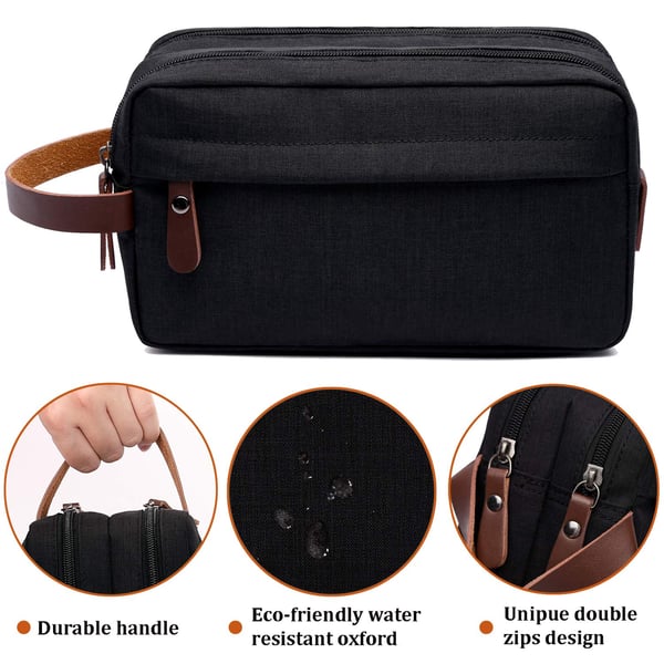 Toalettmappe med stor kapasitet Black