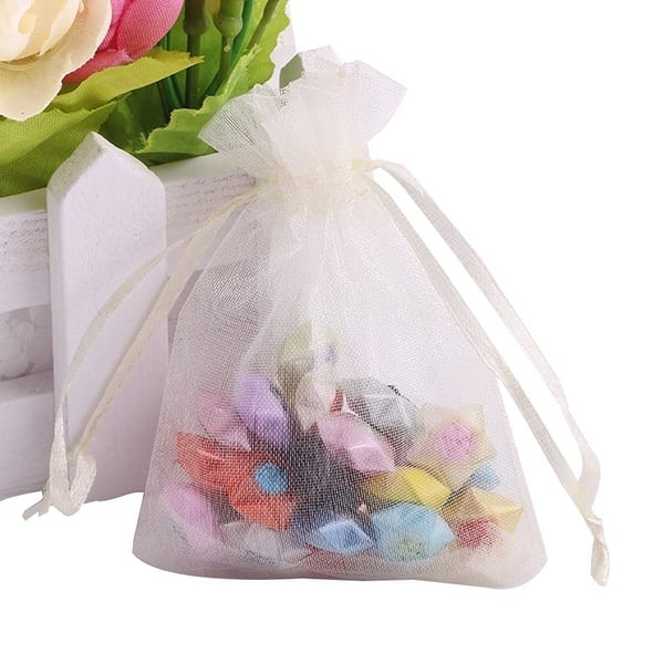 Organza pussit 100 kpl Creme 10x15 cm