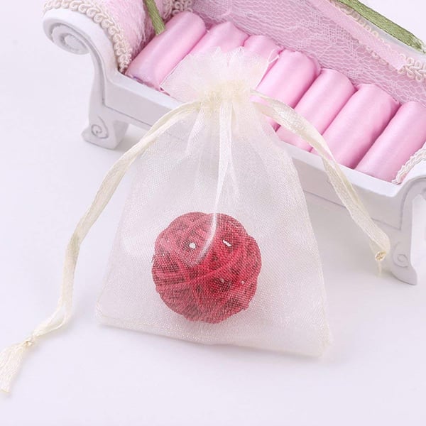 Organza pussit 100 kpl Creme 10x15 cm
