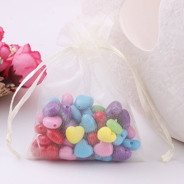 Organza pussit 100 kpl Creme 10x15 cm