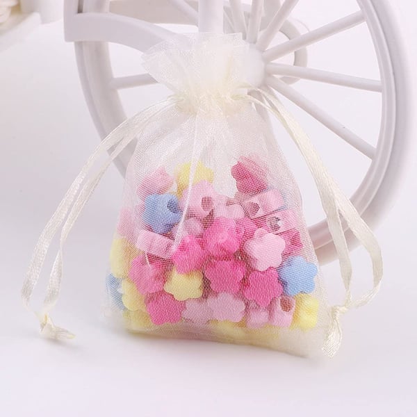 Organza pussit 100 kpl Creme 10x15 cm