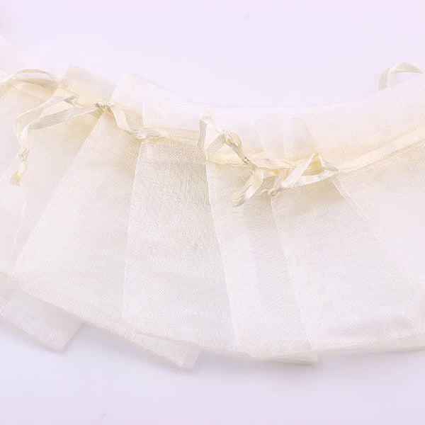 Organza pussit 100 kpl Creme 10x15 cm