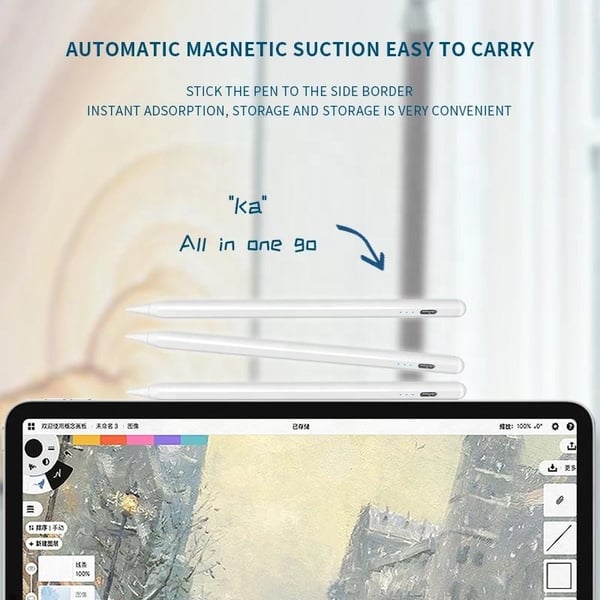 Stylus-kynä iPadille (2018 ja uudemmat) USB-C Black iPad