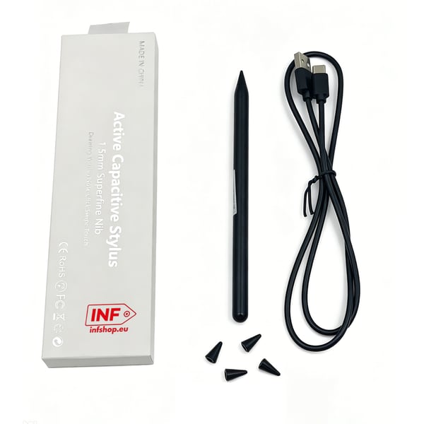 Stylus-kynä iPadille (2018 ja uudemmat) USB-C Black iPad