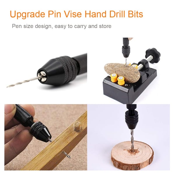 Håndbor med 10 forskjellige bits Black 0.6-2.0 mm