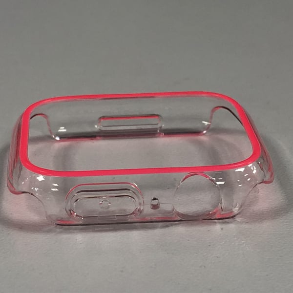 Beskyttende rammekoffert lysende PC Pink Apple Watch Series 7/8