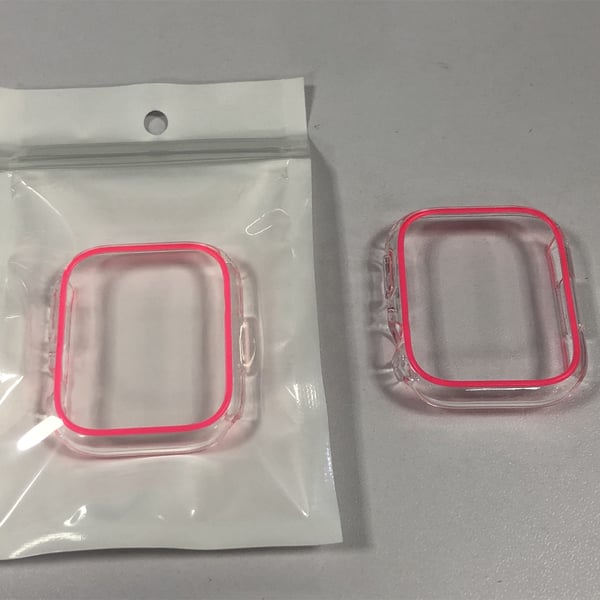 Beskyttende rammekoffert lysende PC Pink Apple Watch Series 7/8