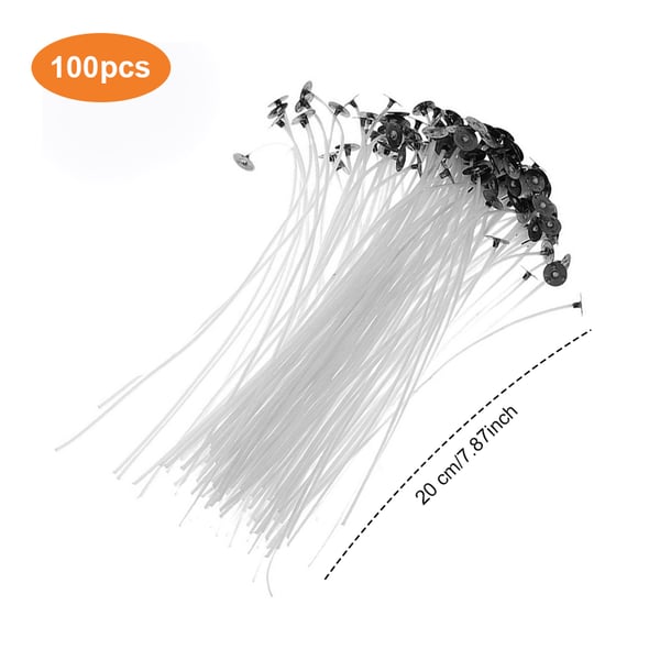 Voksede lysveker (20 cm) 100 stk hvite