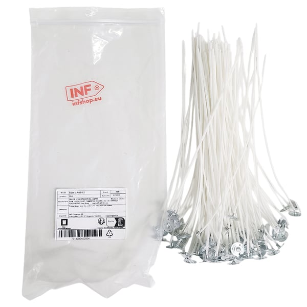 Voksede lysveker (20 cm) 100 stk hvite