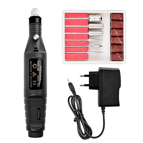 Elektrisk neglefil med 6 bor Black