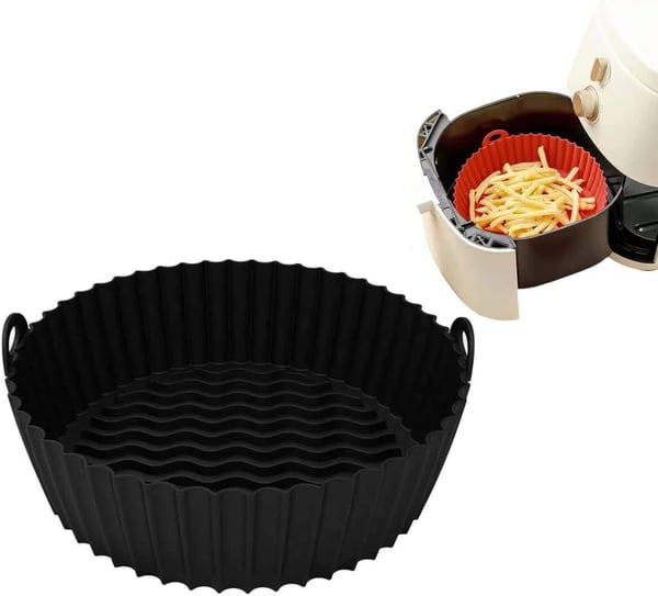 Silikonskål for Air Fryer Black 19 cm