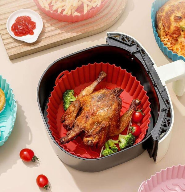 Silikonskål for Air Fryer Black 19 cm