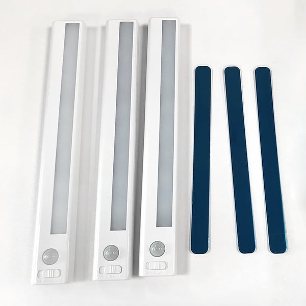 Skapbelysning & Benkebelysning, Lyslist med bevegelsessensor 3-pakning White