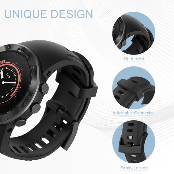Ur armbånd Grey Suunto 5