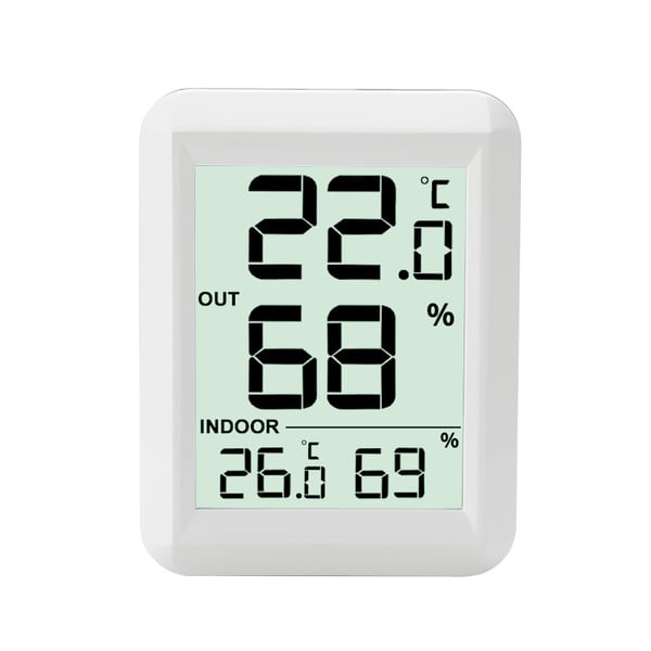 Indendørs/udendørs trådløst termometer og hygrometer White