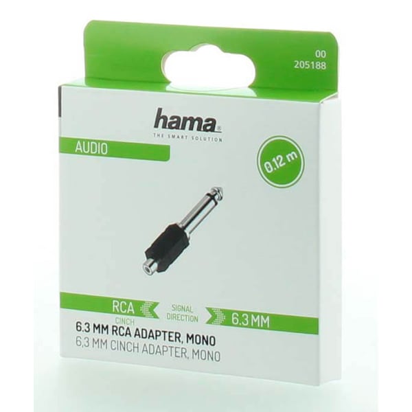 Adapter Audio RCA-Uttag till 6.3 Jack Mono