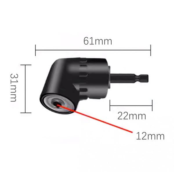 105 graders vinklet magnetisk bitholder Black 1/4 inch