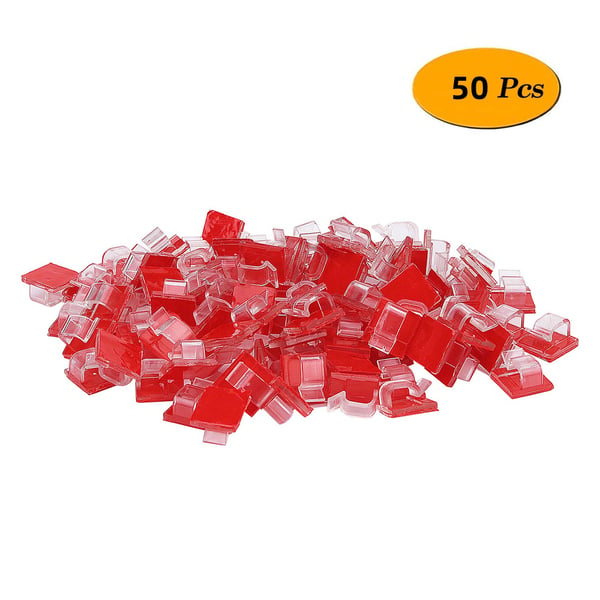 Selvklebende kabelholder, 50-pakning Transparent
