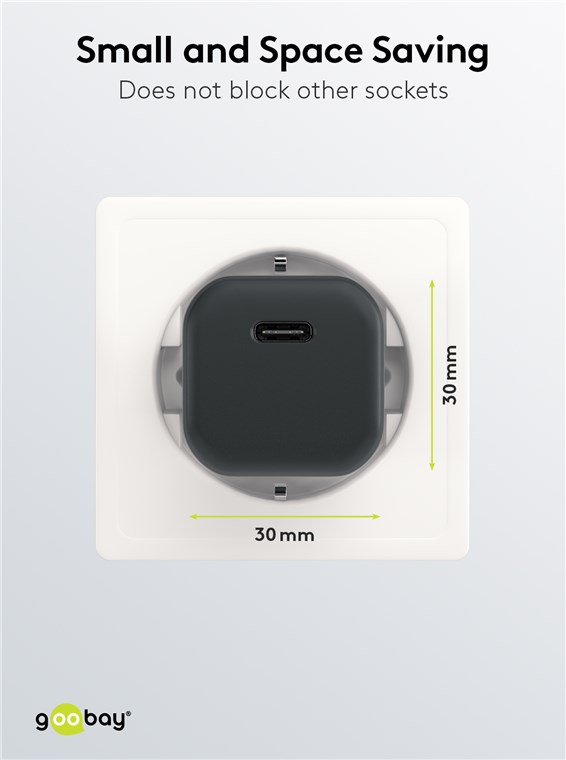 USB-C™ PD GaN hurtigoplader Nano (30 W) sort