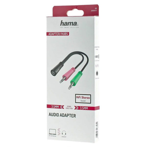 Adapter Audio 3.5 Female to 2x 3.5 Male