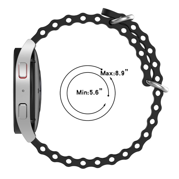 Klokkereim i silikon Black Samsung Galaxy Watch 3 45 mm, Huawei Watch GT3 Pro 46 mm, Huami Amazfit GTR 3, Xiaomi Watch S1 Active, Garmin Forerunner 255