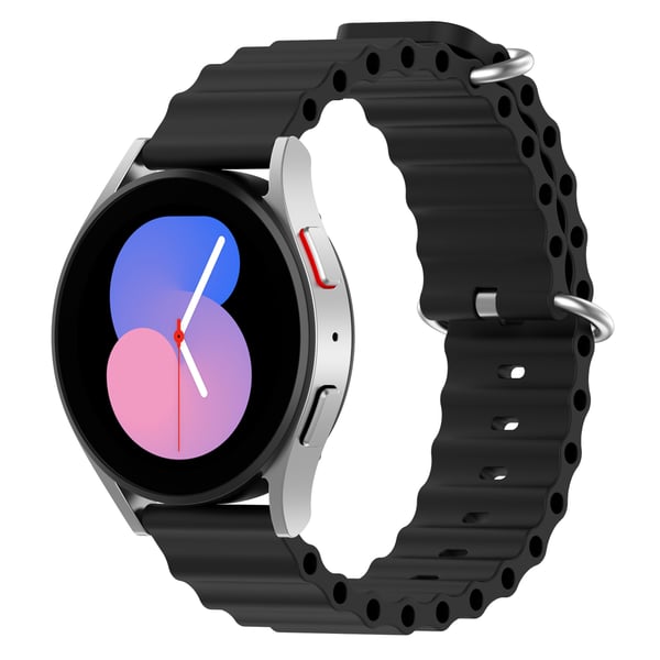 Klokkereim i silikon Black Samsung Galaxy Watch 3 45 mm, Huawei Watch GT3 Pro 46 mm, Huami Amazfit GTR 3, Xiaomi Watch S1 Active, Garmin Forerunner 255