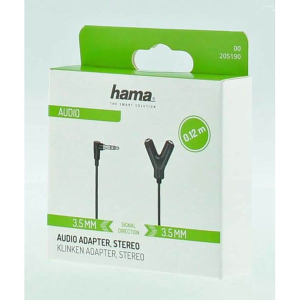 Adapter Audio 3.5 Hanstik til 2x 3.5 Hunstik