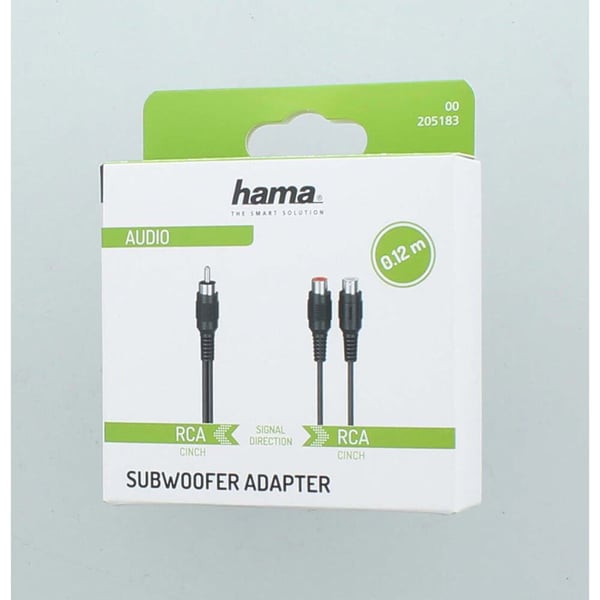 Adapter Audio Subwoofer RCA hanstik til 2x RCA hunstik