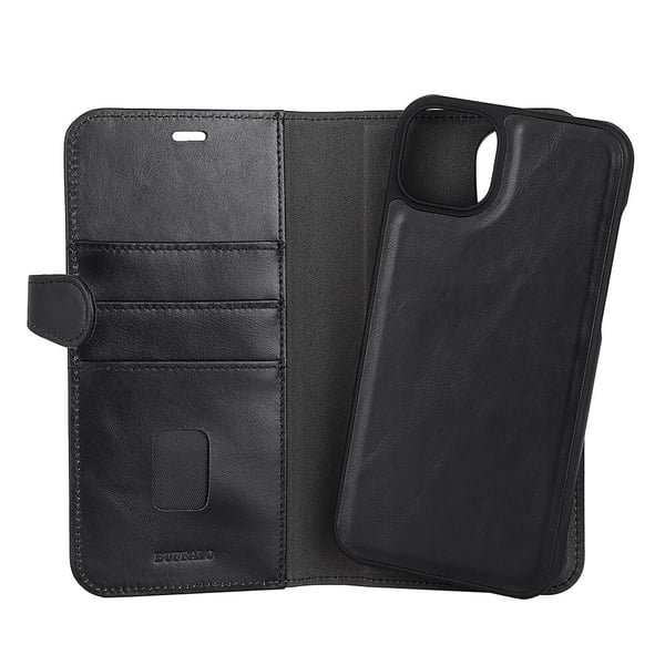 2in1 Wallet Leather 3 card iPhone 14 Plus Black
