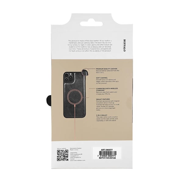 2in1 Wallet Leather 3 card iPhone 14 Plus Black