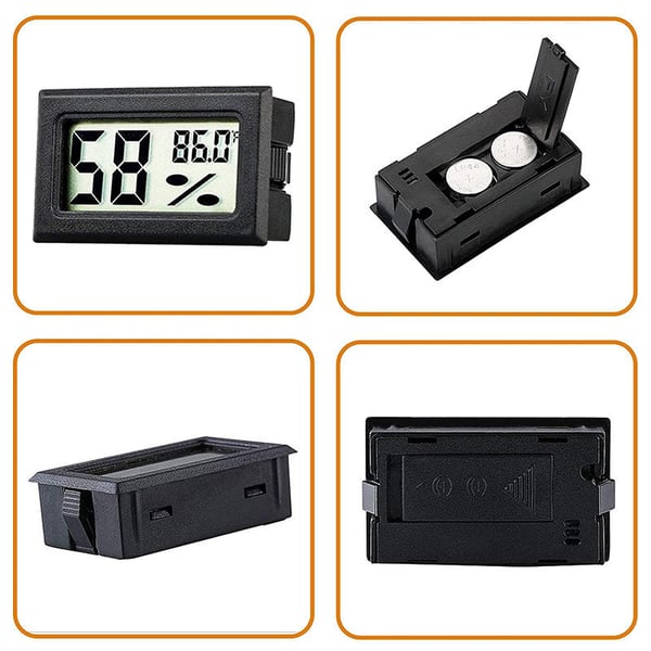 Digitalt mini-termometer / hygrometer, 5-pakning Black