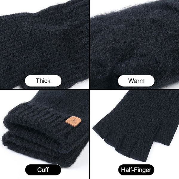 Puolisormelliset talvihanskat Black