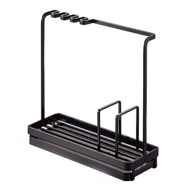 Svampholder med avløpspann Black