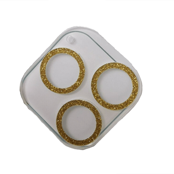 Glitter kameralinsedeksel Gold iPhone 14 Pro Max
