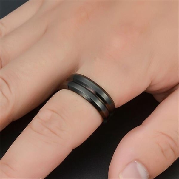 Chic ring i rostfritt stål Black 18.2 mm