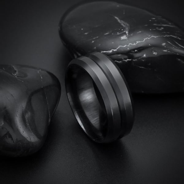 Chic ring i rostfritt stål Black 18.2 mm