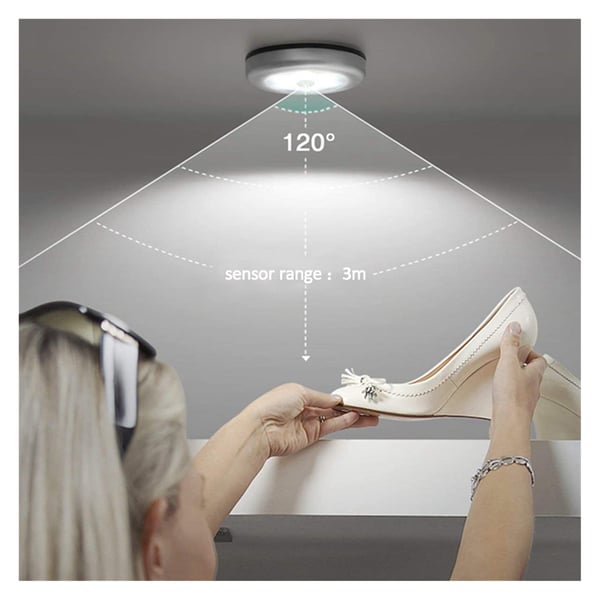 LED-kohdevalot liiketunnistimella yövalolla 3 kpl Silver