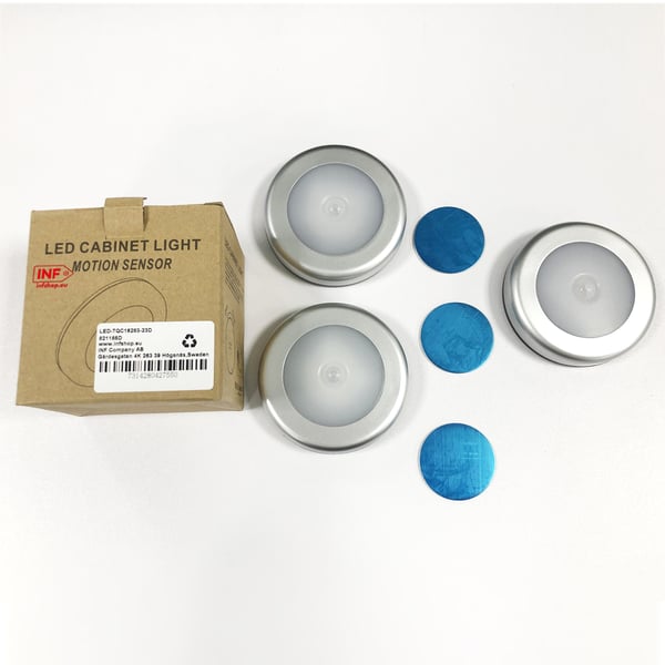 LED-kohdevalot liiketunnistimella yövalolla 3 kpl Silver